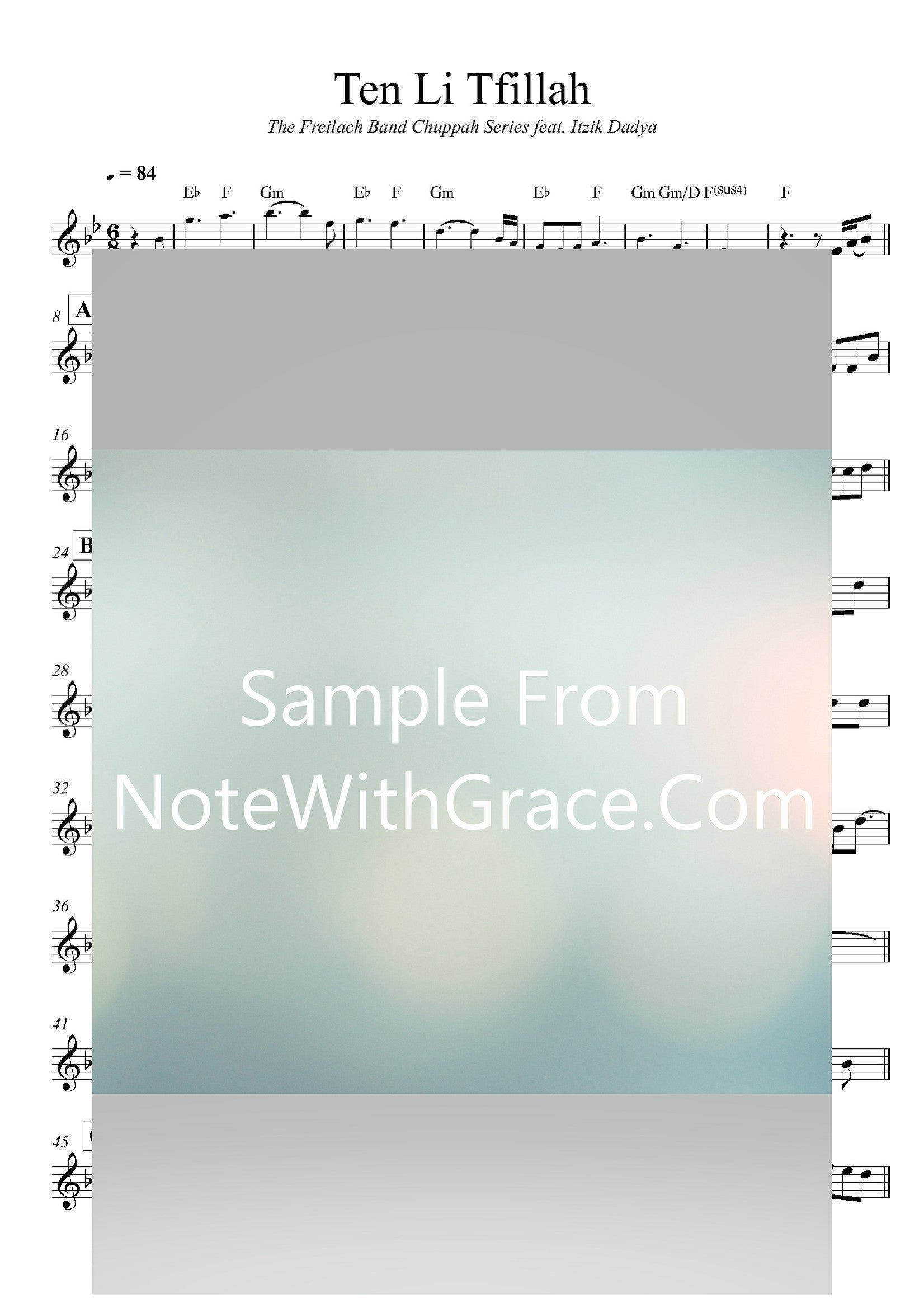 שמואל - תן לי תפילה | Shmuel - Give Me One Prayer Lead Sheet Album: Single Released 2022-Sheet music-NoteWithGrace.com