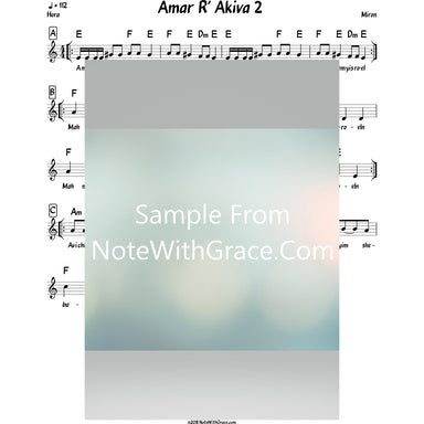 Amar R' Akiva 2 Lead Sheet (Miron)-Sheet music-NoteWithGrace.com