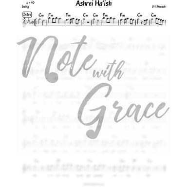 Ashrei Ha'ish Lead Sheet (Uri Shevach)-Sheet music-NoteWithGrace.com