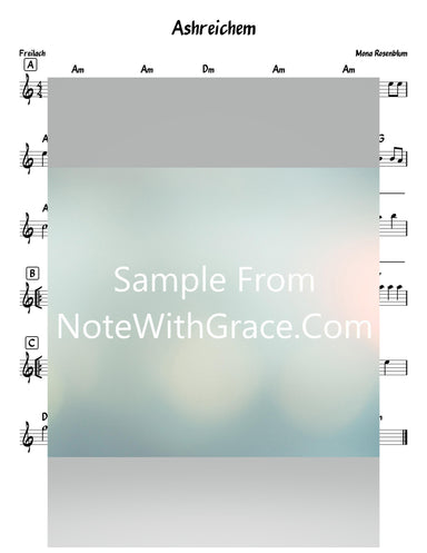 Ashreichem - Talmidei Chachamim Lead Sheet (Mona Rosenblum)-Sheet music-NoteWithGrace.com