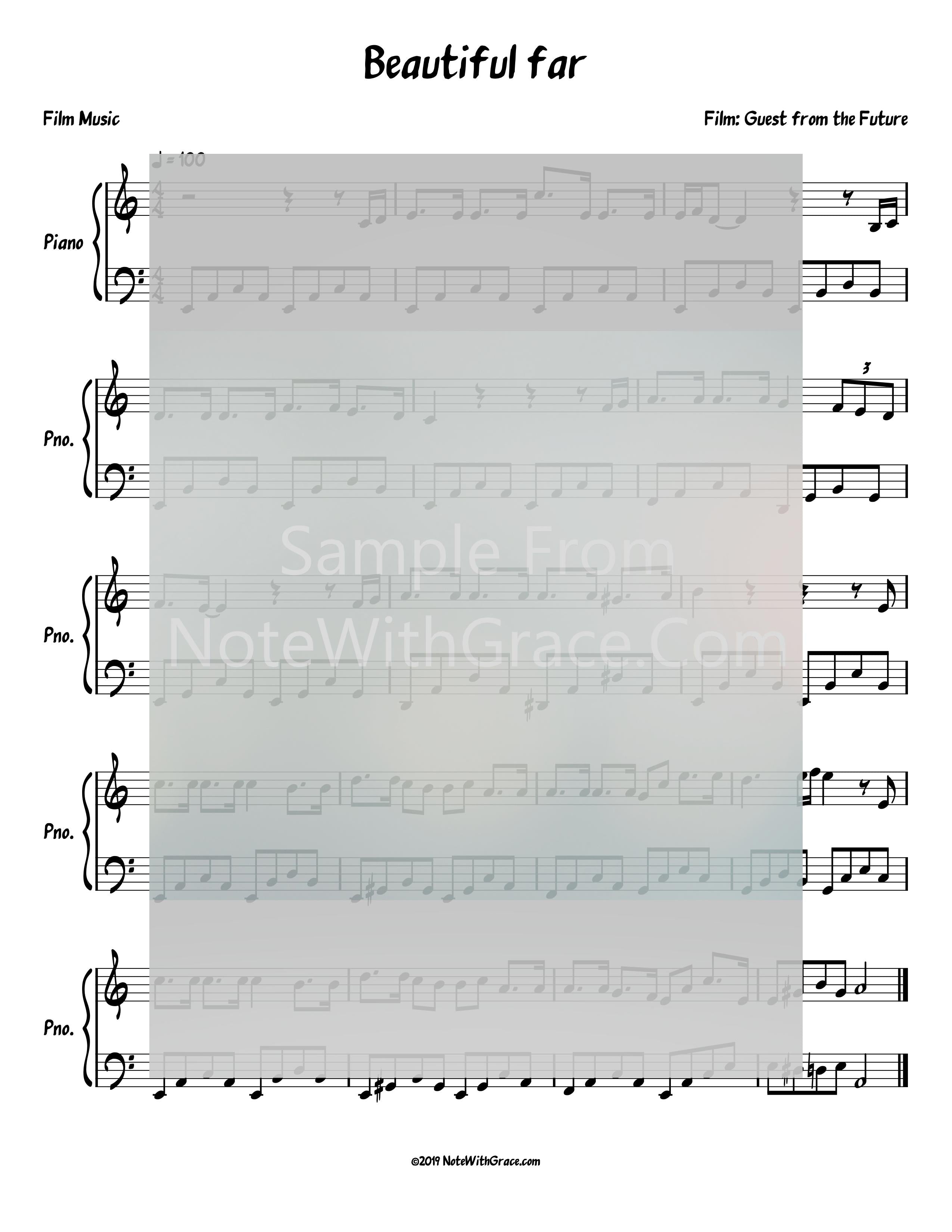 Russian Film Music Arrangement for Guest from the Future-Sheet music-NoteWithGrace.com