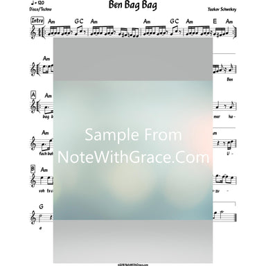 Ben Bag Bag Lead Sheet (Yaakov Schwekey)-Sheet music-NoteWithGrace.com