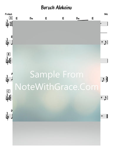 Baruch Elokeinu - ברוך אלוקינו Lead Sheet (Belz)-Sheet music-NoteWithGrace.com