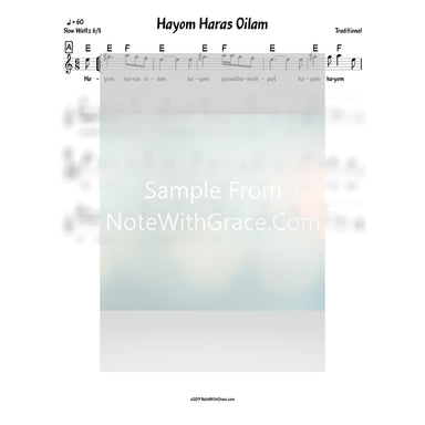 Hayom Haras Oilam/Avinu Malkeinu Lead Sheet (Traditional)-Sheet music-NoteWithGrace.com