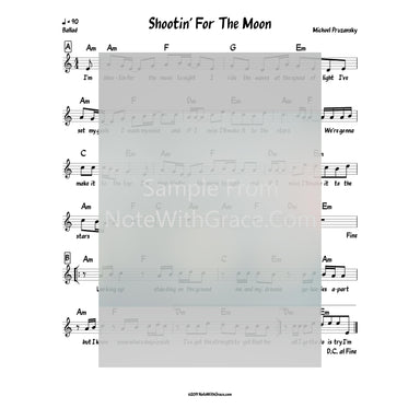 Shootin' For The Moon Tonight Lead Sheet (Michoel Pruzansky) Shootin' for the Moon-Sheet music-NoteWithGrace.com