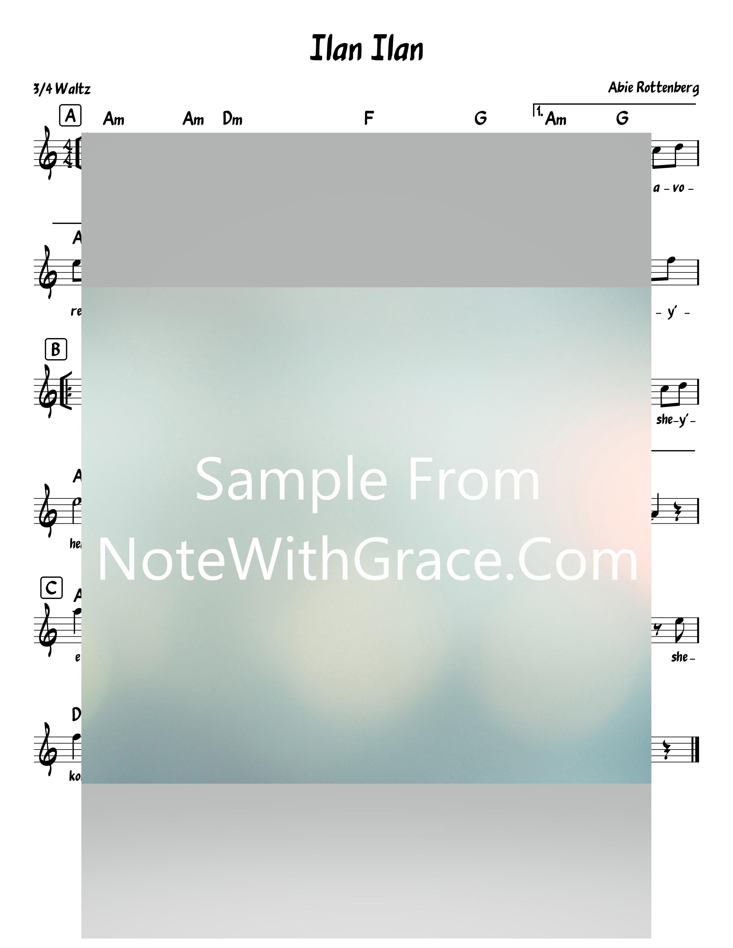 Shomer Yisroel - שומר ישראל Lead Sheet (Uziah Tzadok - עוזיה צדוק)-Sheet music-NoteWithGrace.com