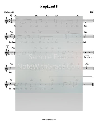 Keitzad Merakdim Lead Sheet (MBD) Album: Single 1989-Sheet music-NoteWithGrace.com