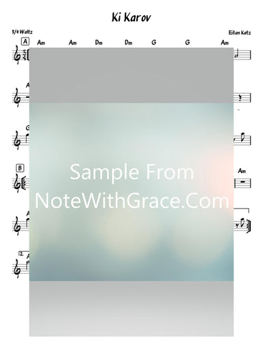 Ki Karov - כי קרוב Lead or TAB Sheet (Eitan Katz - איתן כ״ץ) Released 2020-Sheet music-NoteWithGrace.com