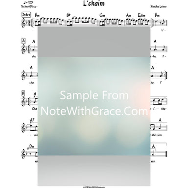 L'chaim Lead Sheet (Simchah Leiner) Album: Merakeid 2017-Sheet music-NoteWithGrace.com