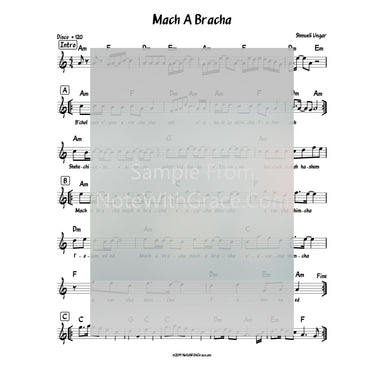 Mach A Bracha Lead Sheet (Shmueli Ungar) Album: Mach A Bracha-Sheet music-NoteWithGrace.com