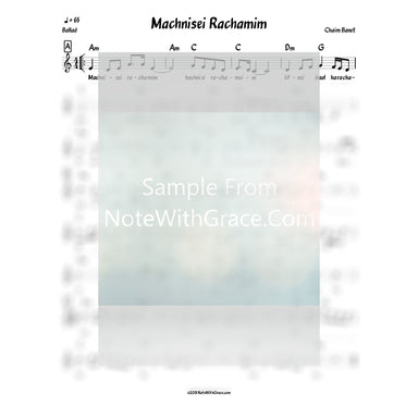 Machnisei Rachamim Lead Sheet (MBD) Album: Kumzitz Released 2003-Sheet music-NoteWithGrace.com