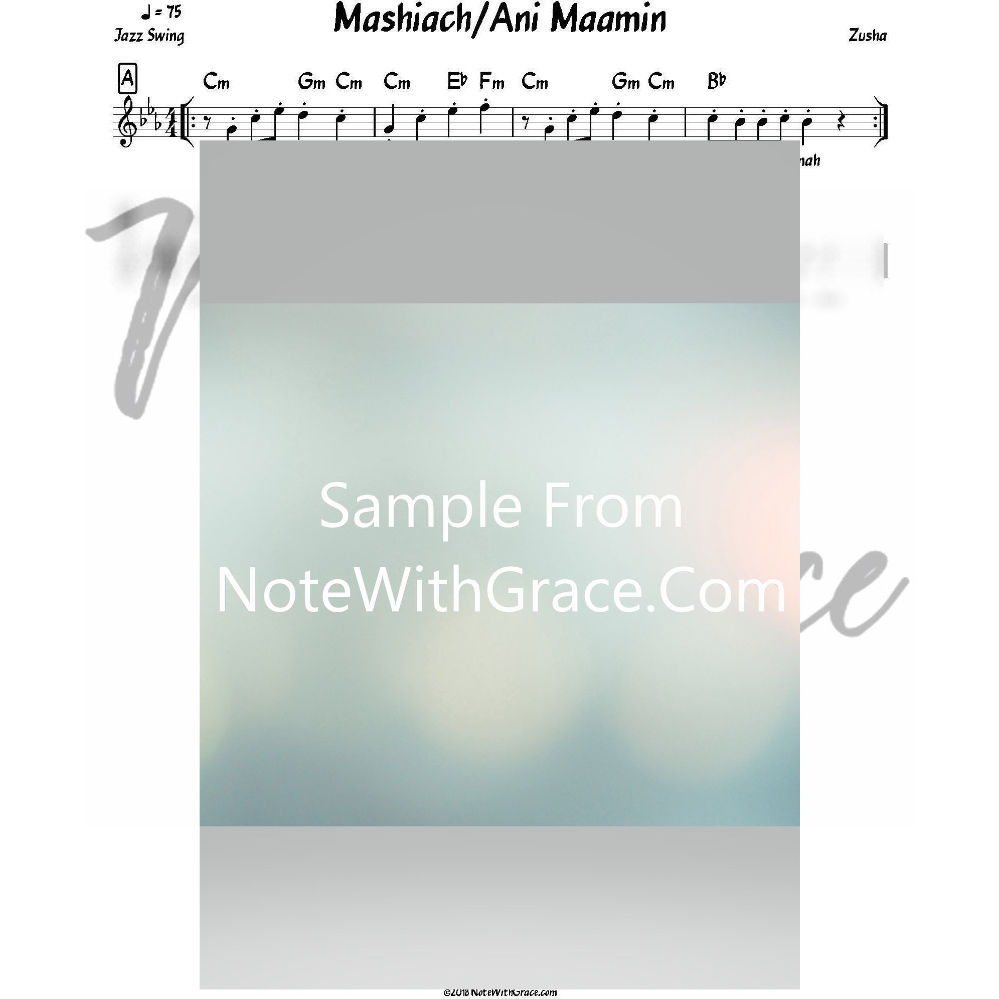Mashiach/Ani Maamin Lead Sheet (Zusha) Album: Kavanah-Sheet music-NoteWithGrace.com
