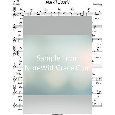 Maskil L'dovid Lead Sheet (Isaac Honig)-Sheet music-NoteWithGrace.com