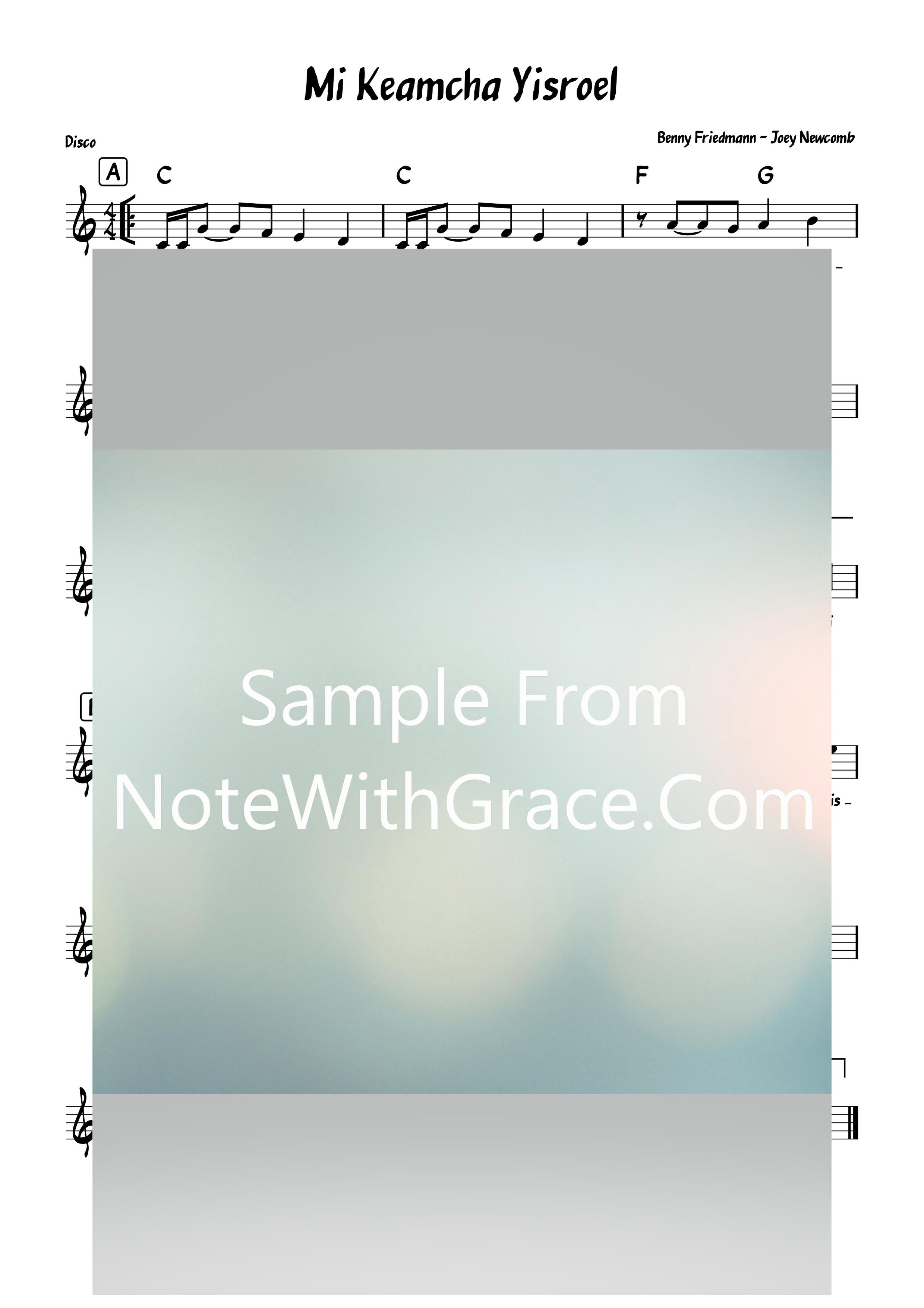 Mi Keamcha Yisroel - מי כעמך ישראל Lead Sheet (Joey Newcomb - Benny Friedmann) Album How Aw Ya Reb Yid? 2020-Sheet music-NoteWithGrace.com