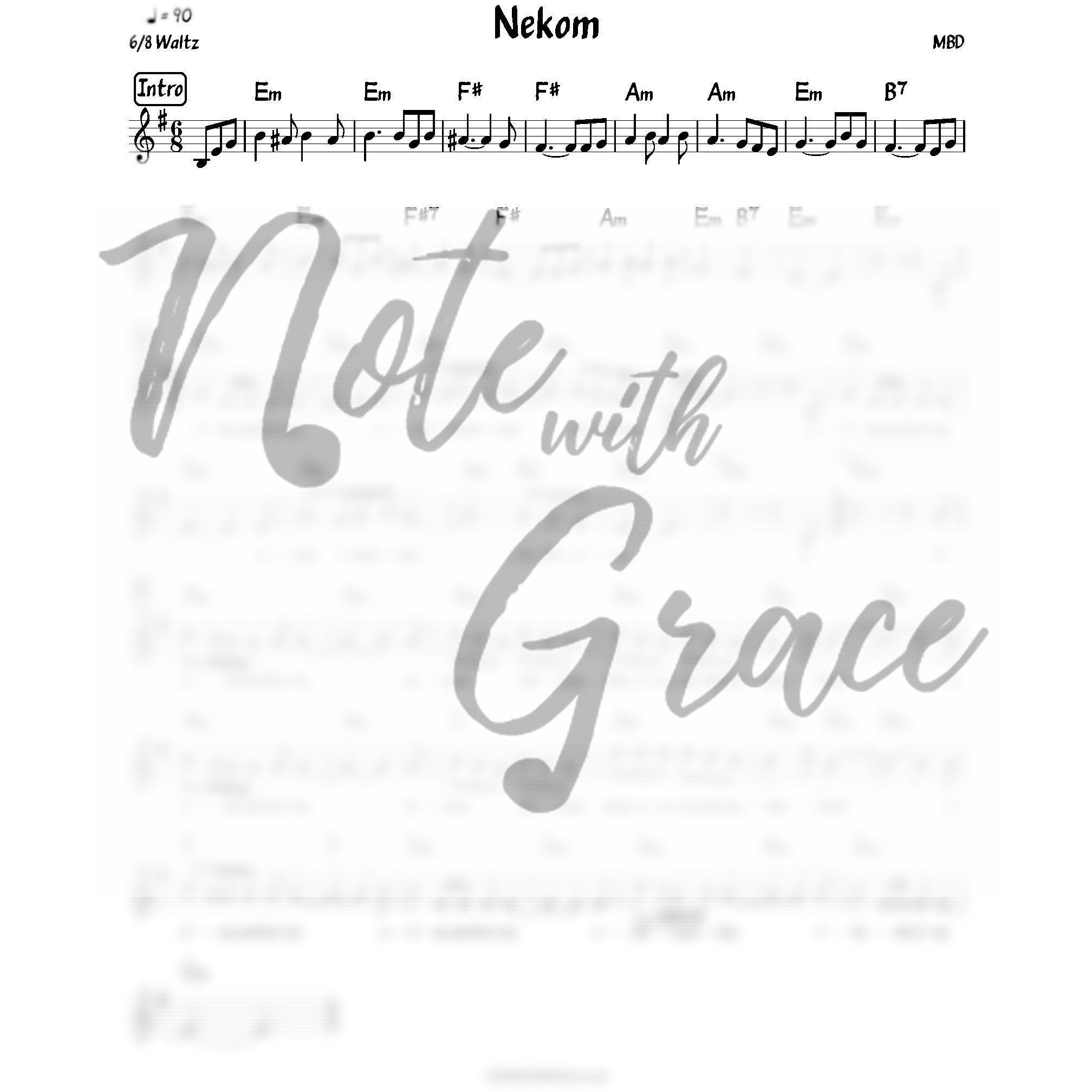 Nekom Lead Sheet (MBD) Album: Single-Sheet music-NoteWithGrace.com