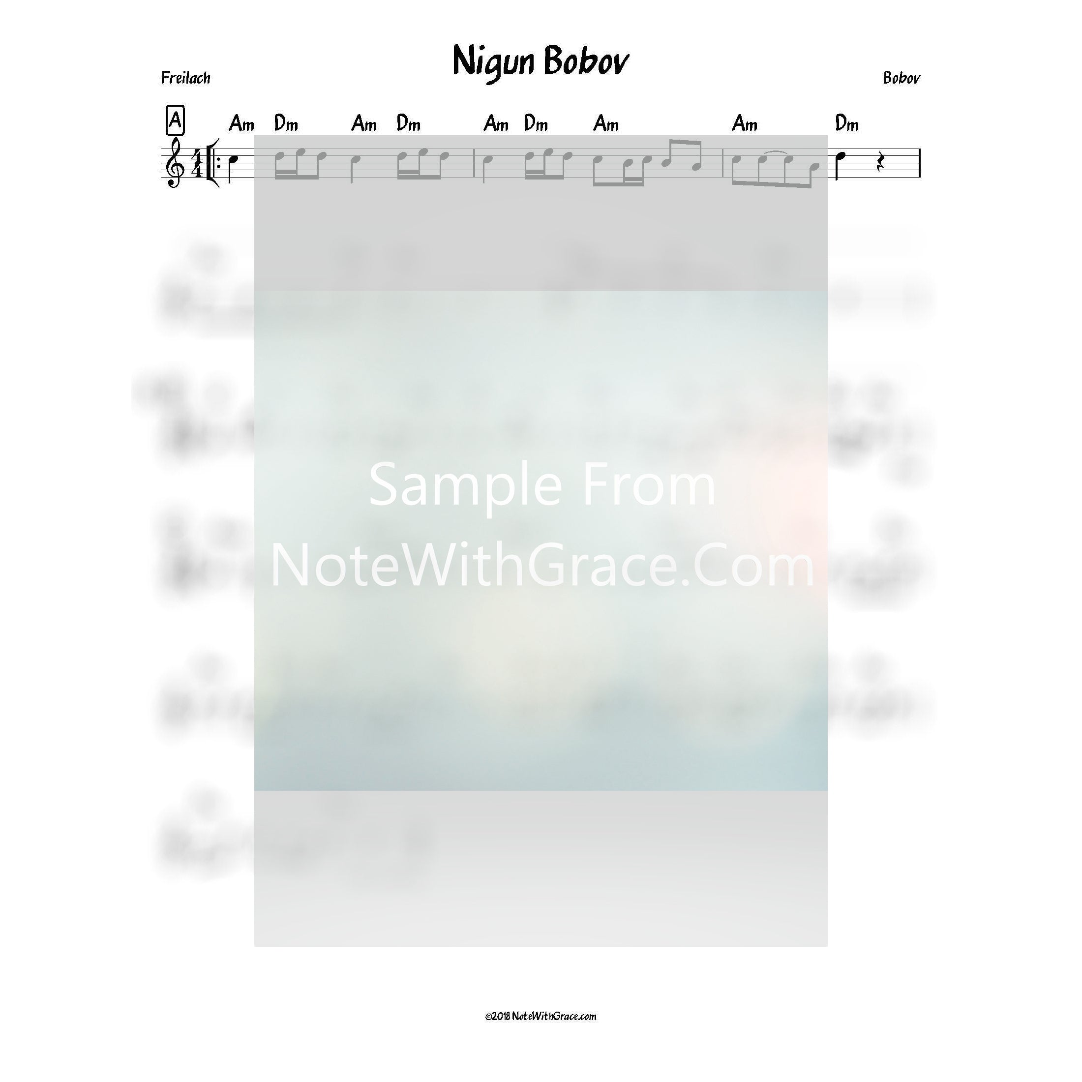 Nigun Bobov Lead Sheet (Bobov) New Wedding Hit-Sheet music-NoteWithGrace.com