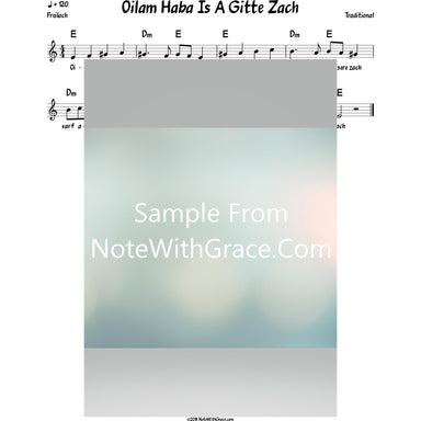 Oilam Haba Is A Gitte Zach Lead Sheet (Traditional)-Sheet music-NoteWithGrace.com