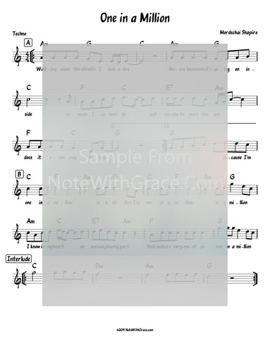 One In A Million (Mordechai Shapiro) Album: Hakol Mishamayim 2019-Sheet music-NoteWithGrace.com