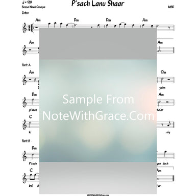 P'sach Lanu Shaar Lead Sheet (MBD)-Sheet music-NoteWithGrace.com