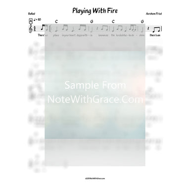 Playing With Fire Lead Sheet (Avraham Fried) Album: Bring The House Down 2016-Sheet music-NoteWithGrace.com