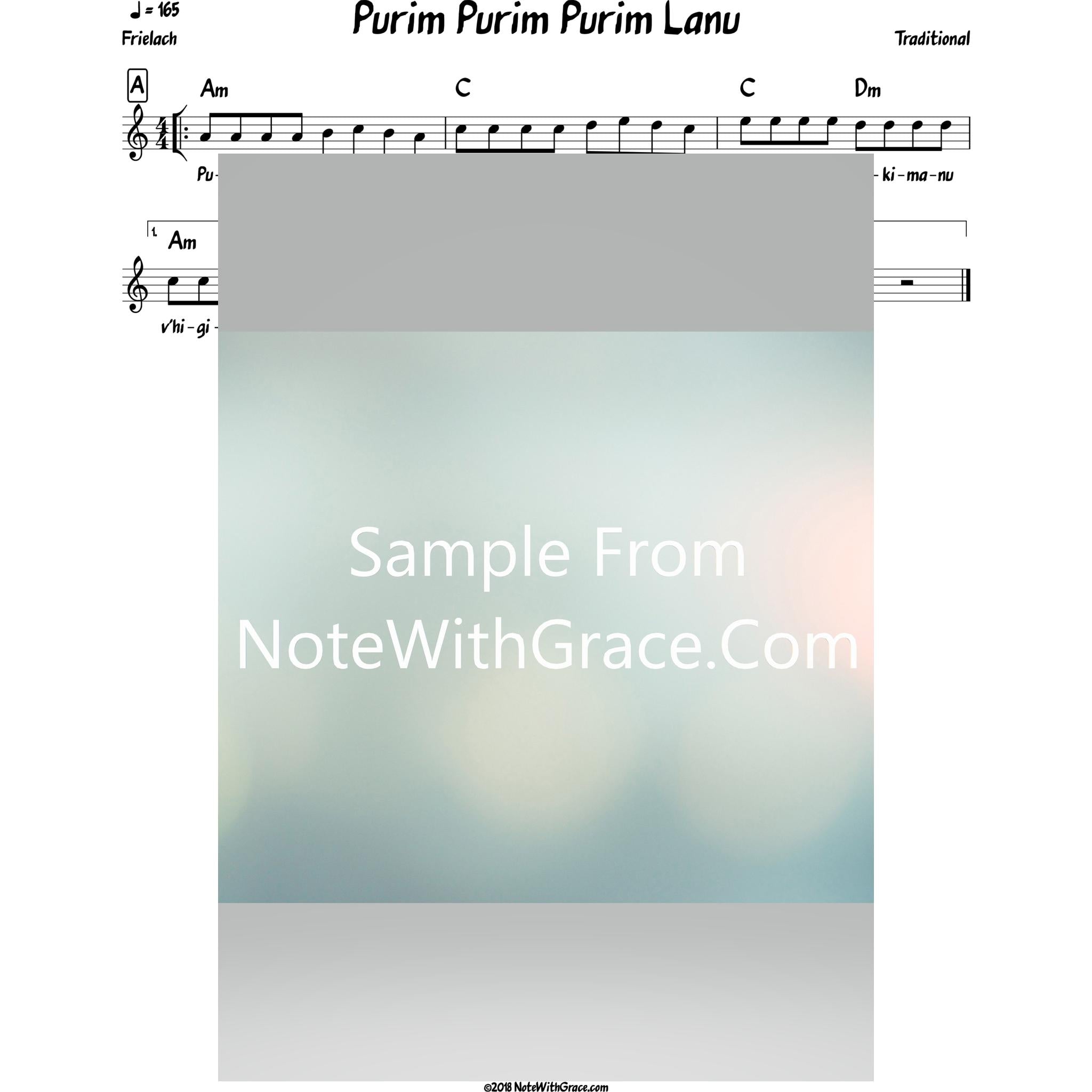 Purim Bundle Lead Sheets (Mixed Collections)-Sheet music-NoteWithGrace.com