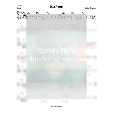 Racheim Lead Sheet (Yaakov Schwekey)-Sheet music-NoteWithGrace.com