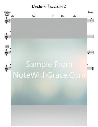 Uv'chein Tzadikim 2 Lead Sheet (Satmar)-Sheet music-NoteWithGrace.com