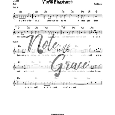 V'afili B'hastarah Lead Sheet (Beri Weber)-Sheet music-NoteWithGrace.com