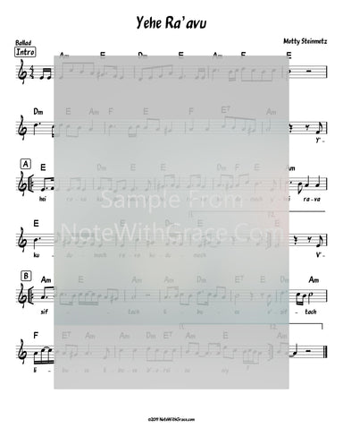 Ye'he Rava Lead Sheet (Motty Steinmetz) Single 2019-Sheet music-NoteWithGrace.com