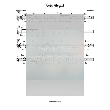 Yosis Alayich Lead Sheet (Traditional)-Sheet music-NoteWithGrace.com